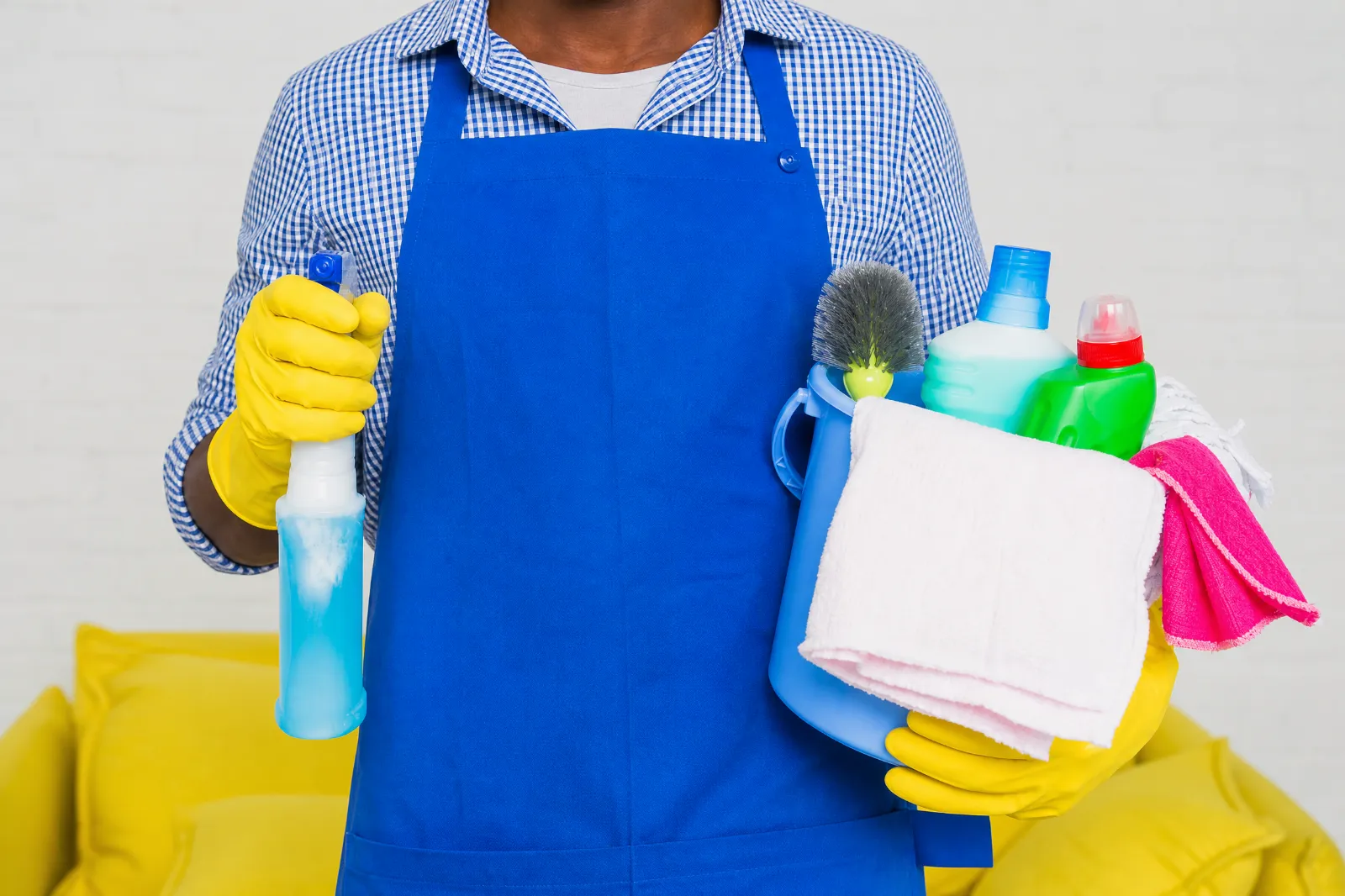 Office being cleaned after working hours